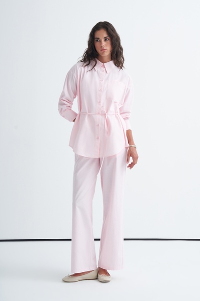 EBU Prive Basic Shirt Pants Set Pink