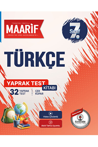ÖZDEBİR YAYINEVİ 7.Sınıf Türkçe 32 Yaprak Test (Maarif Modeli'ne Göre Hazırla...