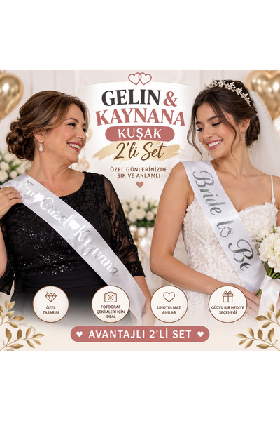 Dizayn Parti Evi Bride To Be Gelin Kuşağı & En Güzel Kaynana Kuşağı 2’li Set ...