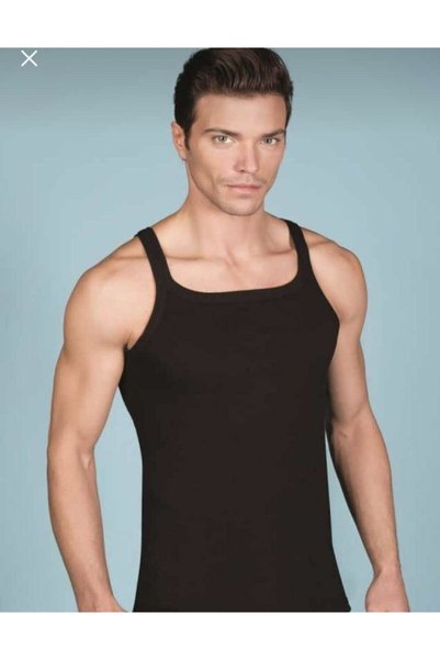 Tutku Men's Black Camisole Undershirt