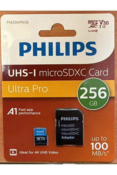 Philips 256GB FM25MP65B CLASS10 U3 4K V30 MicroSD Drone Hafıza Kartı
