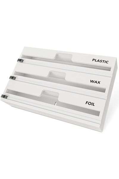 SpaceAid Rapnet 3 in 1 Packing Organizer with Cutter and Labels, Bamboo Wood ...