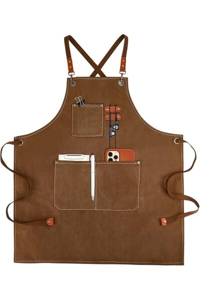 GENERAL Aprons for Women and Men, Cotton Canvas Chef Apron with Adjustable St...