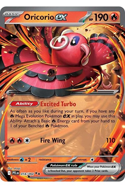 Pokemon Oricorio Ex # 18 Phantasmal Flames Original Card