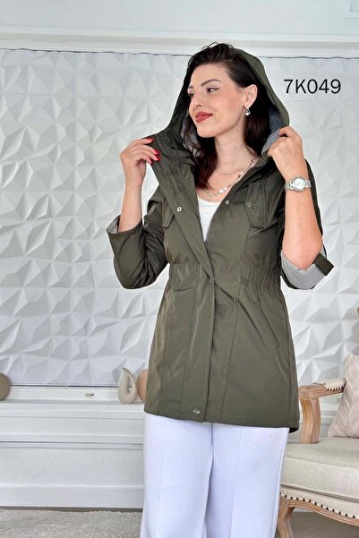 İnce Topuk Hooded Trench Coat 7K049