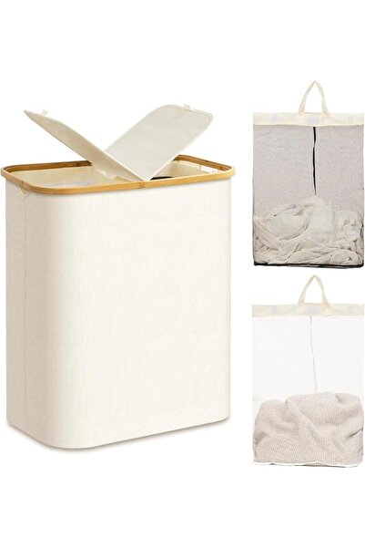 GENERAL Collapsible Laundry Hamper with Lid and Removable Inner Bags,150L Lar...