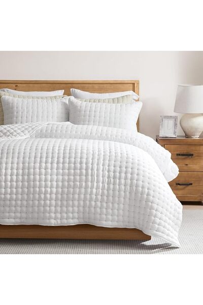 WDCOZY White Queen Size Quilt Bedding Sets with Pillow Shams, Lightweight Sof...