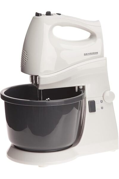 Severin وعاء خلط دوار HM 3814 - 250 واط، سعة 3.0 لتر، أسود وأبيض، شفرات من ال...