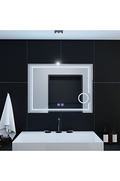 Flippy Oglinda LED Rectangulara, 80x60cm, CANTO Touch, Sistem Dezaburire, Dim...