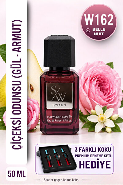 Swars Parfüm W162 Kadın Parfüm Çiçeksi Edp 50 ML Gül Armut Yasemin