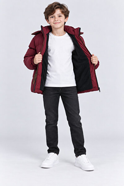 AHENGİM Boy's Hooded Inflatable Coat with Soft Lining, Water-Repellent, Warm ...