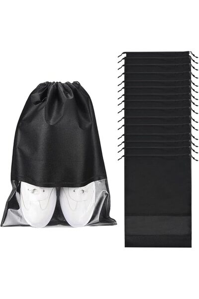 ALMEKAQUZ 15 Pcs Shoe Bags for Travel, Non-Woven Shoes Storage Bag, with Draw...