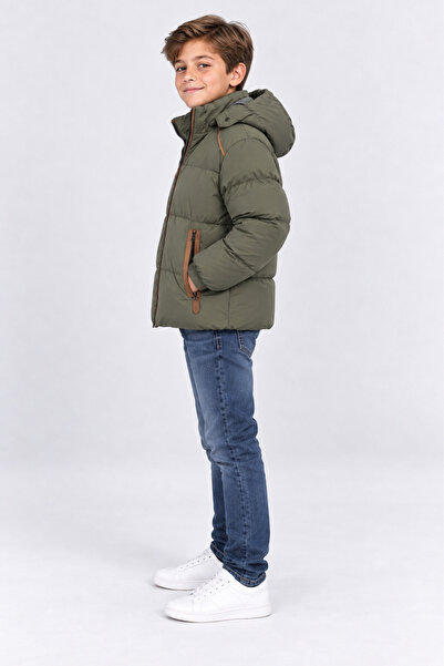 AHENGİM Boy's Hooded Inflatable Coat with Soft Lining, Water-Repellent, Warm ...