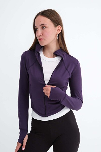 Addax Zippered Soft Fabric Cardigan H0089