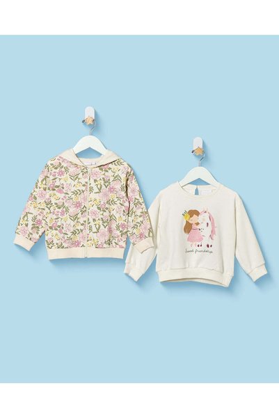 REDTAG Infant Girls Chest Print Sweatshirt