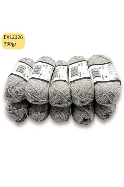 Oxford İplik İhrac Fazlası 10'lu Paket 330gr Çorap ve Amigurumi İpi Gri EX12326