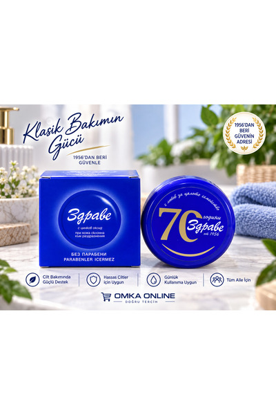 OMKA Bulgar Klasik Bakım Kremi 30 g | Çinko Oksit, Lanolin ve Cera Alba İçere...