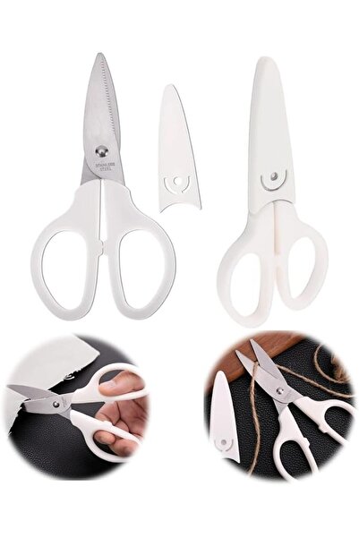 AZONEE Premium 6-Inch White Scissors for Office and Home - Durable Straight-E...