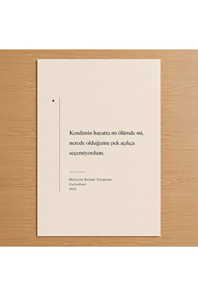 Oda Galeri Krem Bej Hüseyin Rahmi Gürpınar Edebiyat Alıntısı Poster
