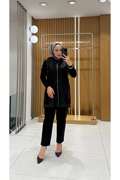 Jupe Kadın Safir Kumaş Örme 3’lü Taş Detaylı Takım 8685