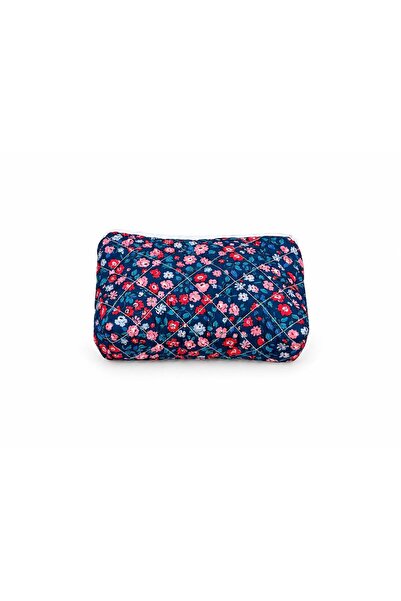 TENA Women's Navy Blue Floral Large Makeup Bag