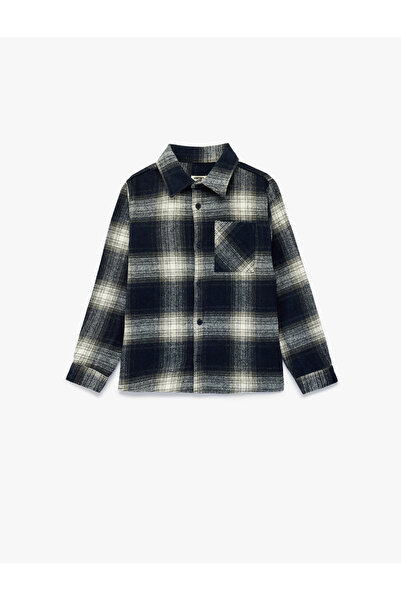 Koton Buttoned Long Sleeve Plaid Lumberjack Shirt with Pockets