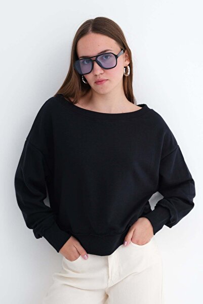 Addax Kayık Collar Sweatshirt S10765