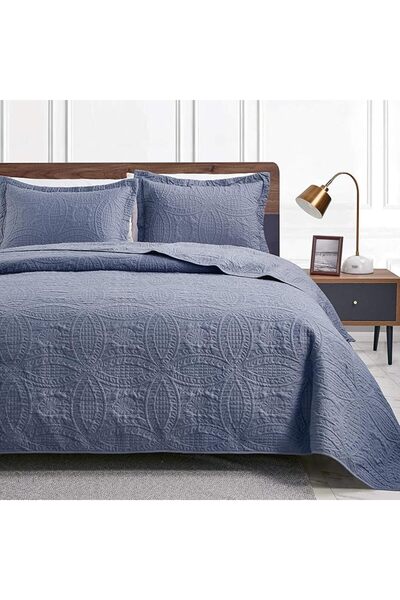 Love's cabin Quilts for Queen Bed Blue Bedspreads - Soft Bed Summer Quilt Lig...