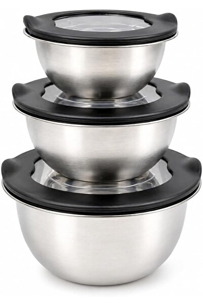 HomeArc HOME BARGAINS Steel Mixing Bowl, Serving Bowl with lid | Kitchen Acce...