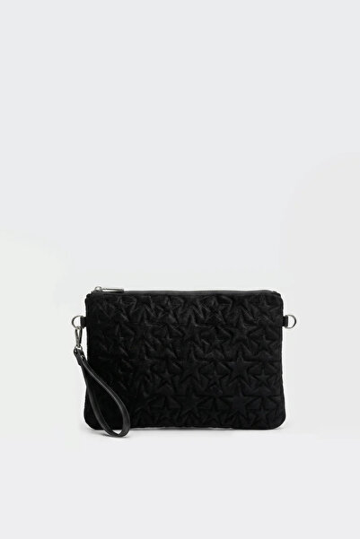 Yıldız Nakışlı simli Çapraz ve Clutch Çanta