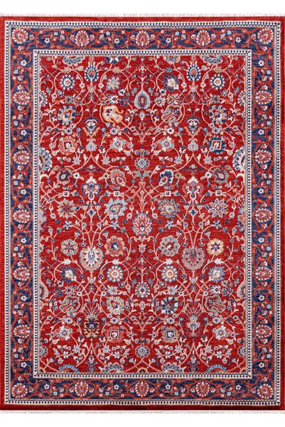 Derya Home Özbek Serisi Saçaklı Halı %100 Degrade Polyester 7 mm Vintage Etni...