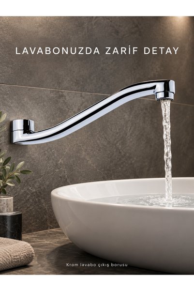 Genel Markalar LAVABO BATARYA BORUSU 18CM (DUVARDAN DÖNER)