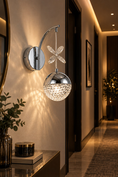 Ulucam Aydınlatma Gümüş LED Duvar Apliği Şeker Model Modern Dekoratif Salon K...