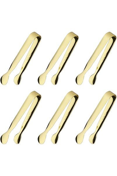 SWIUKPHE 6pcs Ice Tongs Mini Sugar Tongs 4.25 Inch Stainless Steel Small Serv...