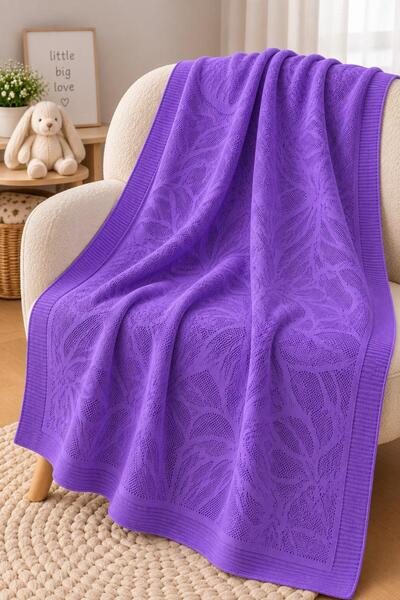 CNR TEKSTİL Butterfly Patterned Knitwear Baby Blanket