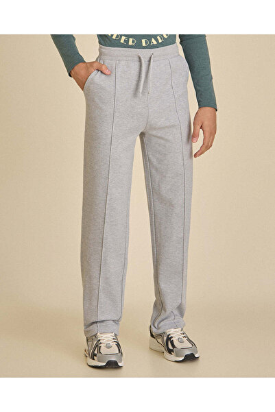 REDTAG Senior Boys Grey Pleated Straight-Leg Trousers