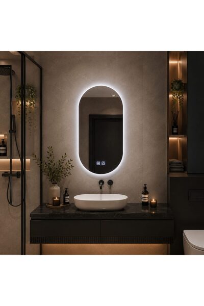 Flippy Οβάλ καθρέφτης LED, 50x100cm, Velara Touch, Σύστημα αποθάμβωσης, Ρυθμι...