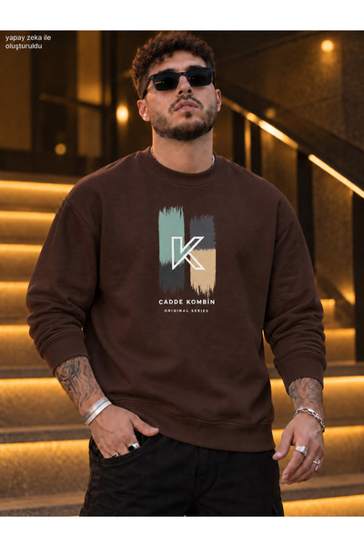 caddekombin Men's Cadde Kombin Original Series Written Crew Neck Casual Regul...