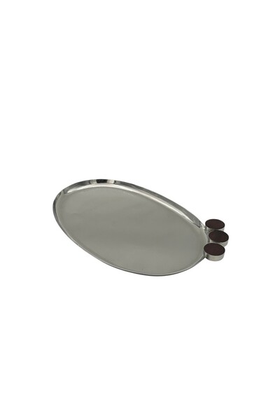 B&D Oval Serving Tray with Handle 39.5x25CM – Elegant Kitchen and Dining Tray...