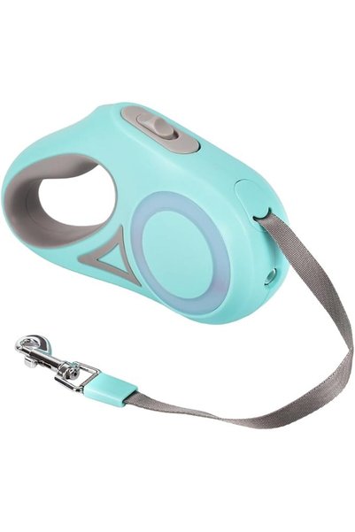 HASTHIP Retractable Dog Leash 3m/10ft, Reflective LED Tape, Lock, Green