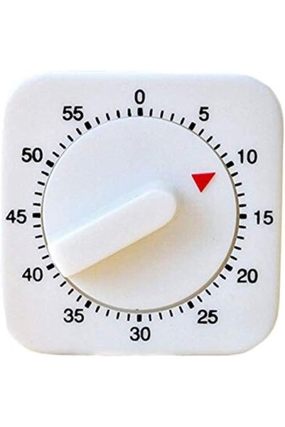 Generic 60 Minutes Kitchen Timer Count Down Alarm Reminder White Square Mecha...