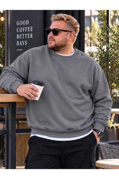 BENROMA 3 Yarn Combed Cotton Plus Size Unisex Sweatshirt Me6