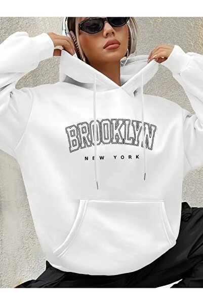 Vordevia Φούτερ με στάμπα Brooklyn, από βαμβάκι, 3 κλωστών, με ραφές, σε μεγά...