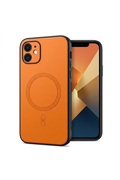 Nezih Case İphone 11 ile Uyumlu Kamera Korumalı Suni Deri Manyetik Şarj Özell...