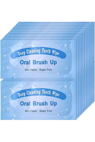 UNIQUE2U 100 pcs Disposable Textured Deep Cleaning Teeth Wipes Finger Brush T...