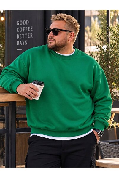BENROMA 3 Yarn Combed Cotton Plus Size Unisex Sweatshirt Me6