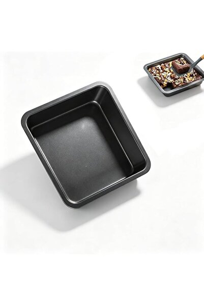 Duomama Black Square Cake Baking Pan with comfortable wide grips. Made of stu...