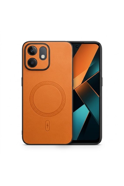 Nezih Case Oppo Reno 14F ile Uyumlu Kamera Korumalı Suni Deri Manyetik Şarj Ö...