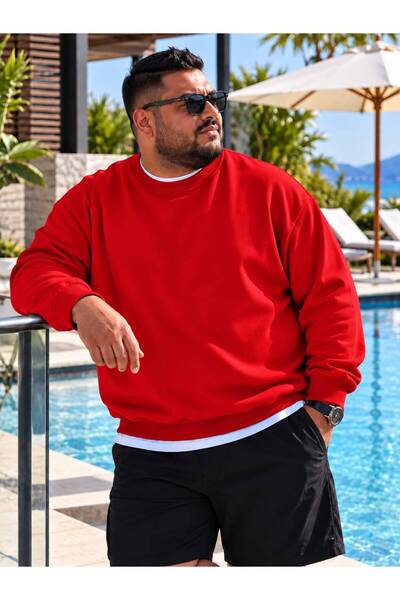BENROMA 3 Yarn Combed Cotton Plus Size Unisex Sweatshirt Me5