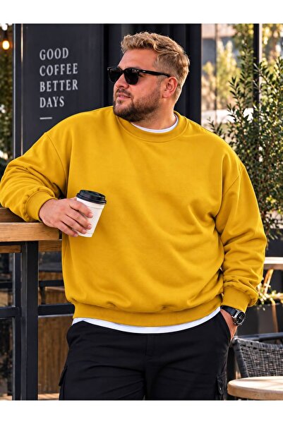 BENROMA 3 Yarn Combed Cotton Plus Size Unisex Sweatshirt Me6